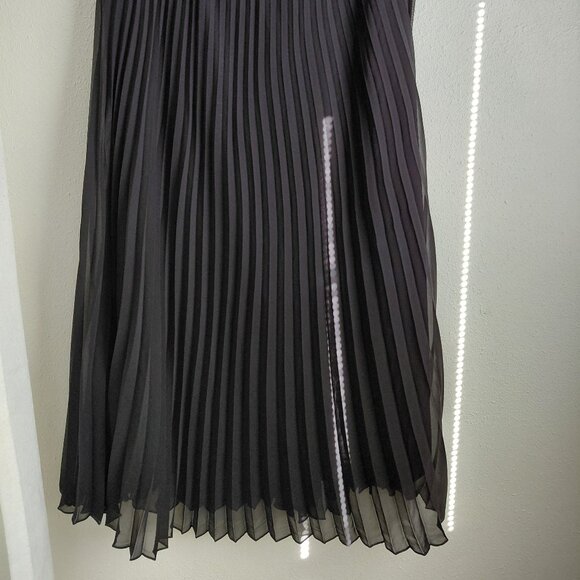 Vince Camuto Black Chiffon Maxi Midi Skirt Large Feminine Modest Closet Staple - Picture 2 of 7